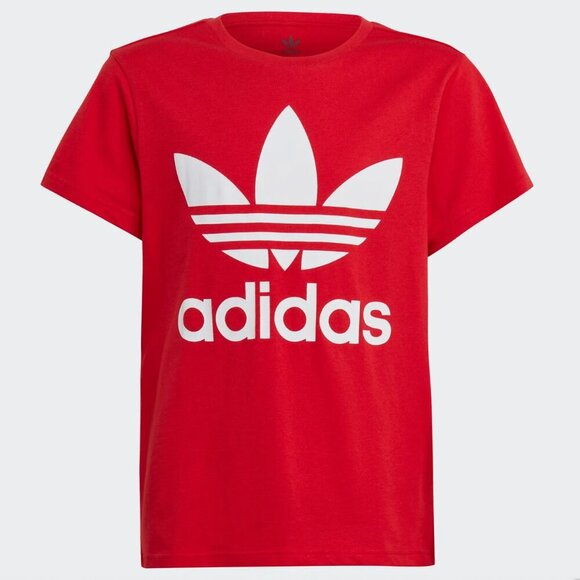 NEW with Tags Adidas Kid's Original Trefoil Tee T-shirt in Better Scarlet Large - Picture 1 of 3